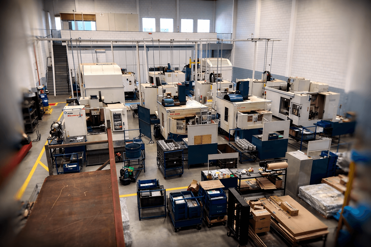 Área de usinagem com equipamentos CNC do mesmo grupo empresarial